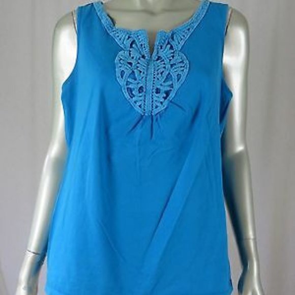 ST JOHNS BAY Tops - ST JOHNS BAY MERIDIAN BLUE SLEEVELESS TANK TOP NEW